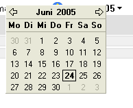 kalender zur auswahl eines ansichtsbereichs