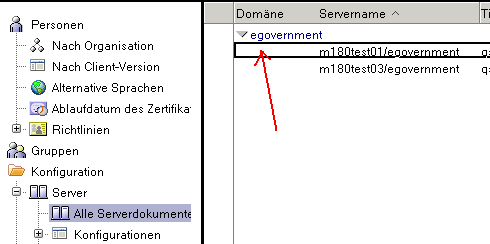 Serverdokument (Reiter Konfiguration)