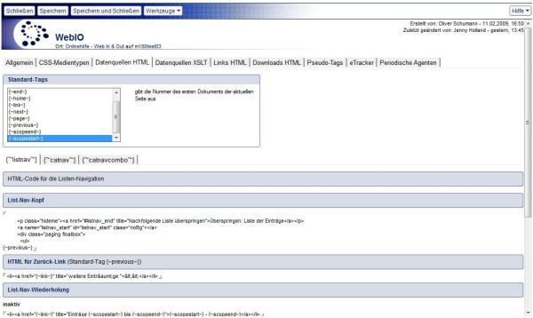 Konfigurationsdokument WebIO- Reiter DQ-HTML