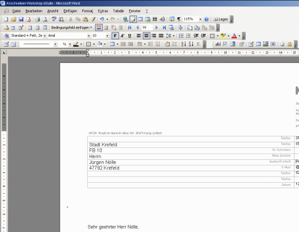 Serienbrief in Microsoft Word